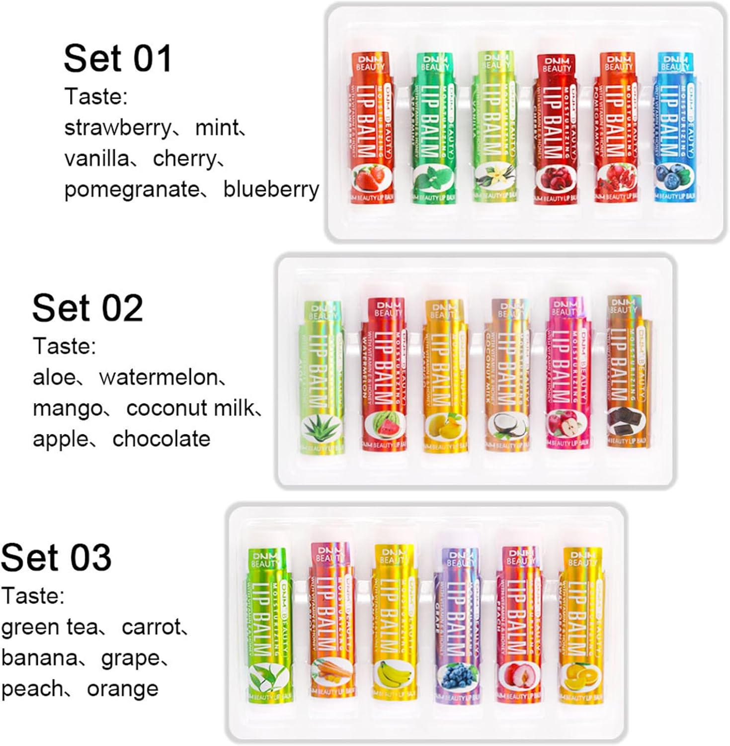 Jascherry 6 Pcs Moisturizing Lip Balm, Lip Oil Set, Fruit Makeup Lip Gloss, Lip Repair Chapstick, High Shine, Natural, Non-Sticky Finish, Nourishing Lipstick Anti-Wrinkle Lip Care Gloss image number 4