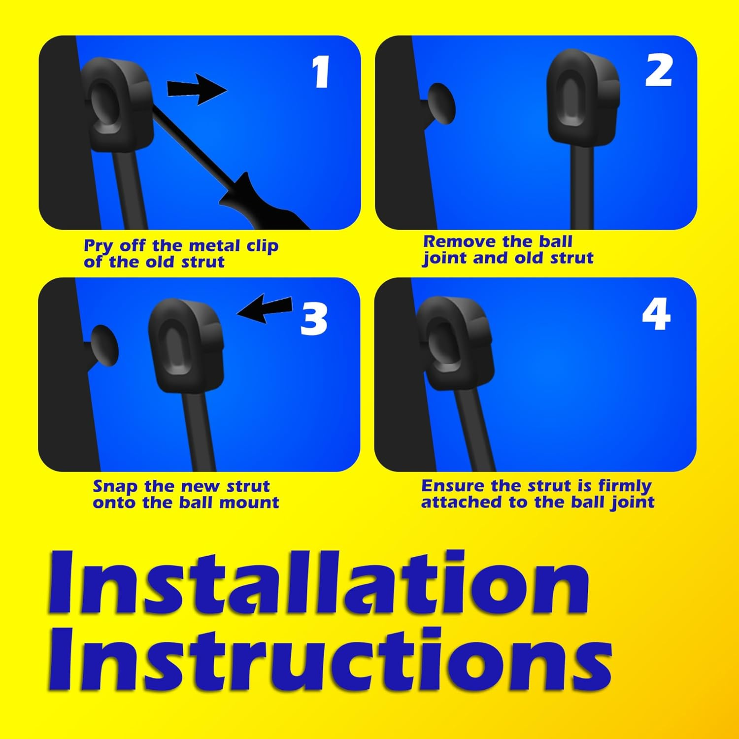 2 Pieces (Set) Tuff Support Rear Hatch Trunk Lift Supports 2012 to 2017 Hyundai Veloster image number 6