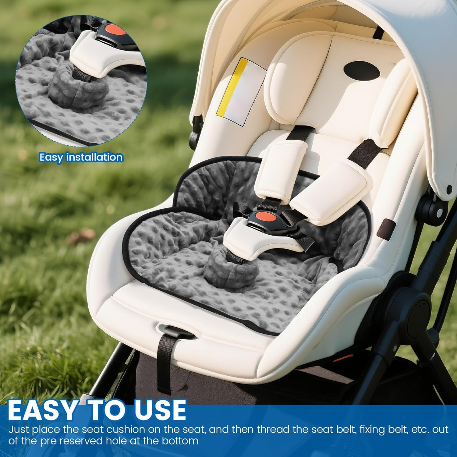 Car Seat Piddle Pad, Machine Washable Universal Stroller Potty Training Protector, Reusable Piddle Pads Cover, with anti Slip Backing, Kids Dry Seat Pad, for Baby Stroller Car Safety Seat image number 3