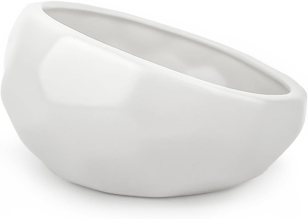 Barkley & Bella Dog Bowl Ceramic Honeycomb White 450Ml, White - Dog Bowl, Handcrafted, Durable, Dishwasher-Safe, Heavyweight Stability, Porcelain Ceramic image number 6