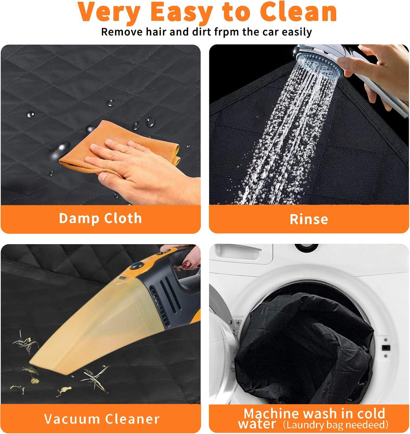 Dog Car Seat Cover for Back Seat with Mesh Window, Waterproof Pet Seat Cover Dog Car Hammock for Cars, Trucks, Vans, Suvs- 147 X 137 Cm image number 3