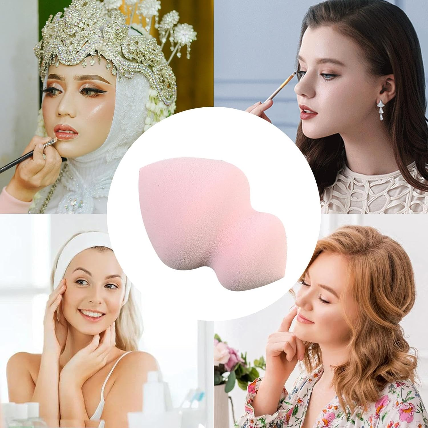 Shurzzesj Makeup Sponges for Face,Gyro Shape Beauty Sponge Makeup Blender - Professional Streak Application Blender Sponge for Enhanced Makeup Application for Foundation, Liquid, Cream and Powder image number 6