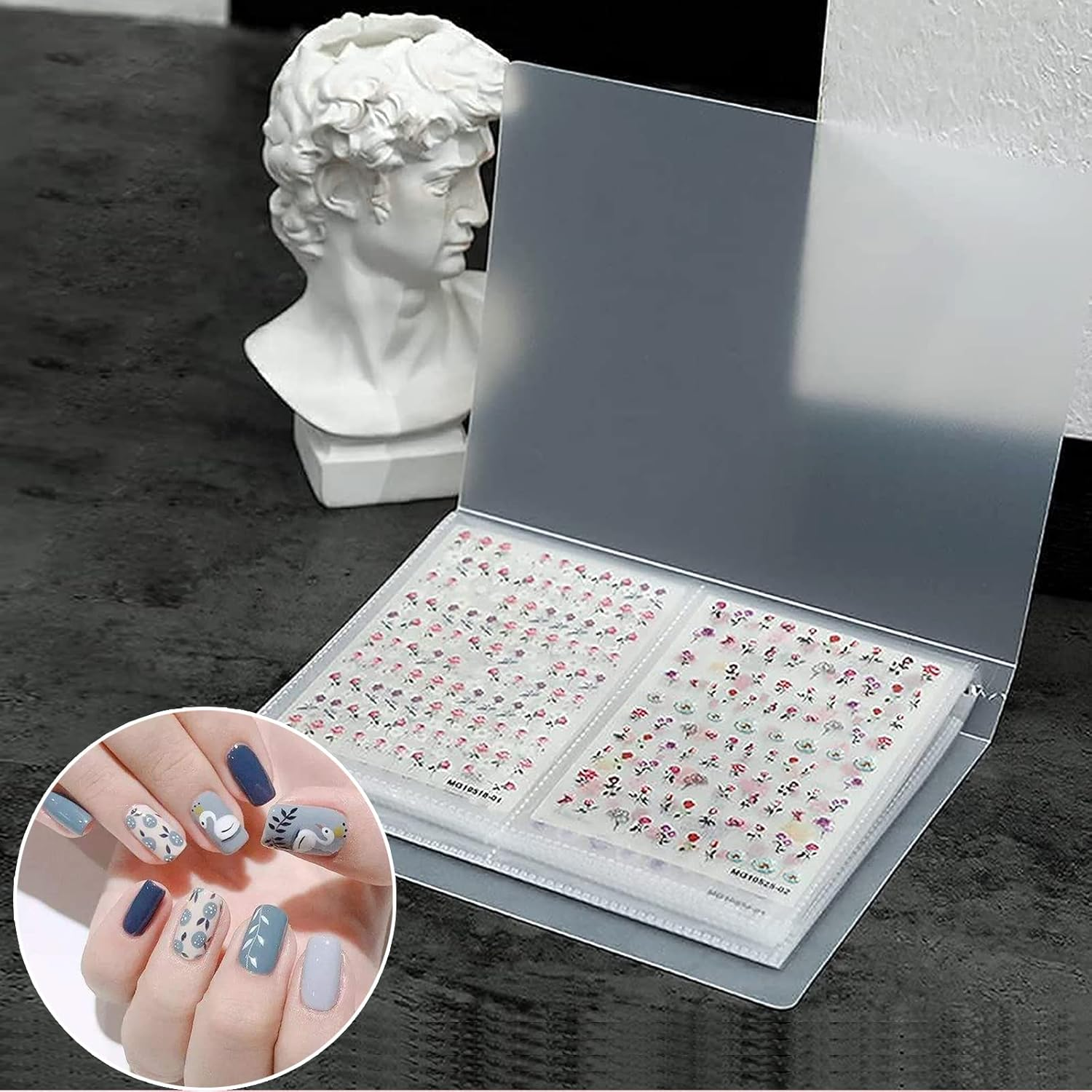 Nail Sticker Album Storage Book 144 Slots Nail Art Decals Stickers Holder Organizer Display Book Collecting Album- No Stickers Included image number 2