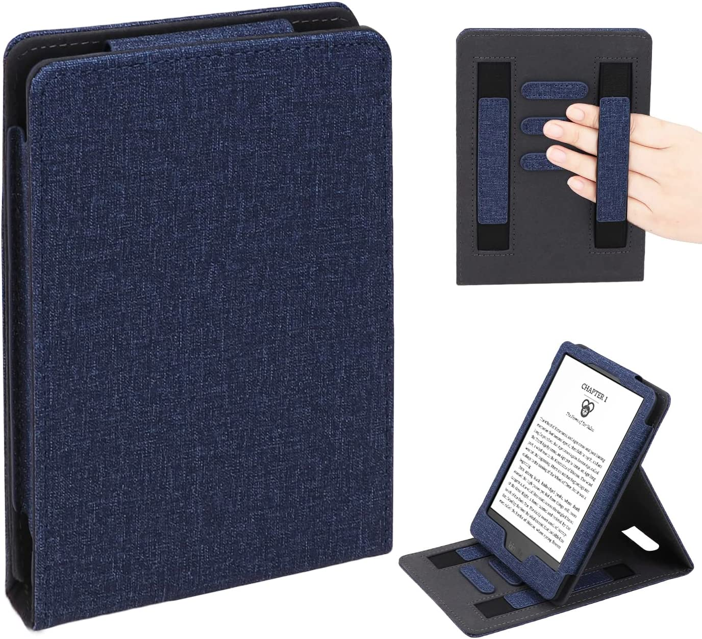 WALNEW Flip Case for 6&rdquo; All-New Kindle 11Th Gen 2024/2022(Model No. C2V2L3, RS23CV), Vertical Multi-Viewing Stand Cover with Two Hand Straps and Auto Wake/Sleep for Kindle 11Th Generation