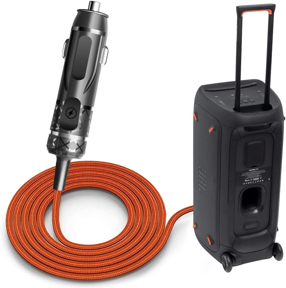 KFD 12V Car Charger Compatible with Adapter JBL Partybox Speaker 200 300 310 Party Box Portable Wireless Bluetooth Speaker Audio System Car Cigarette Lighter Socket Auto RV Camper Power Supply 12VDC image number 5