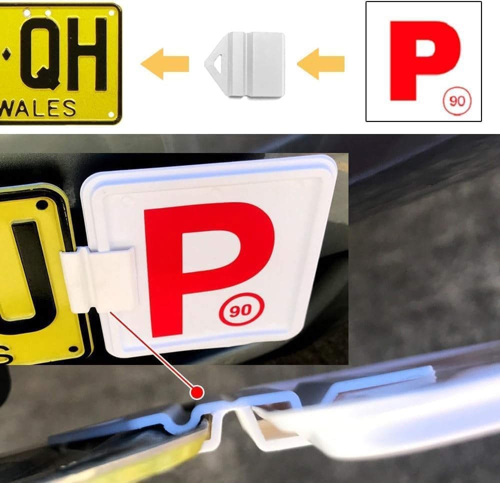 White Clip It on Clips License Plate Holder - Licence Clip for Cars,Automobile License Plate Installation Kit，8Clips image number 3