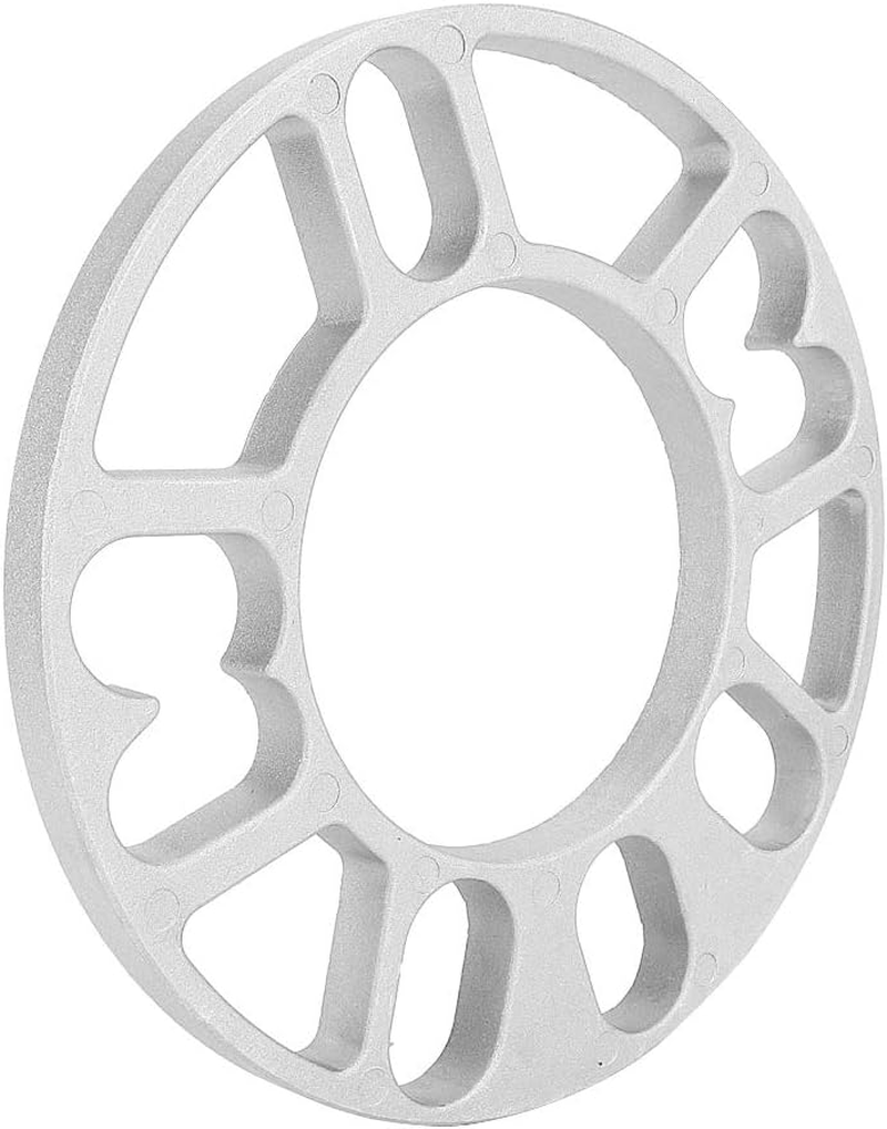 2 X 10Mm Aluminium Alloy Wheel Spacers Universal Fit 4/5 Bolt Wheel Discs Ideal for Preventing Tyre Abrasion Silver image number 1