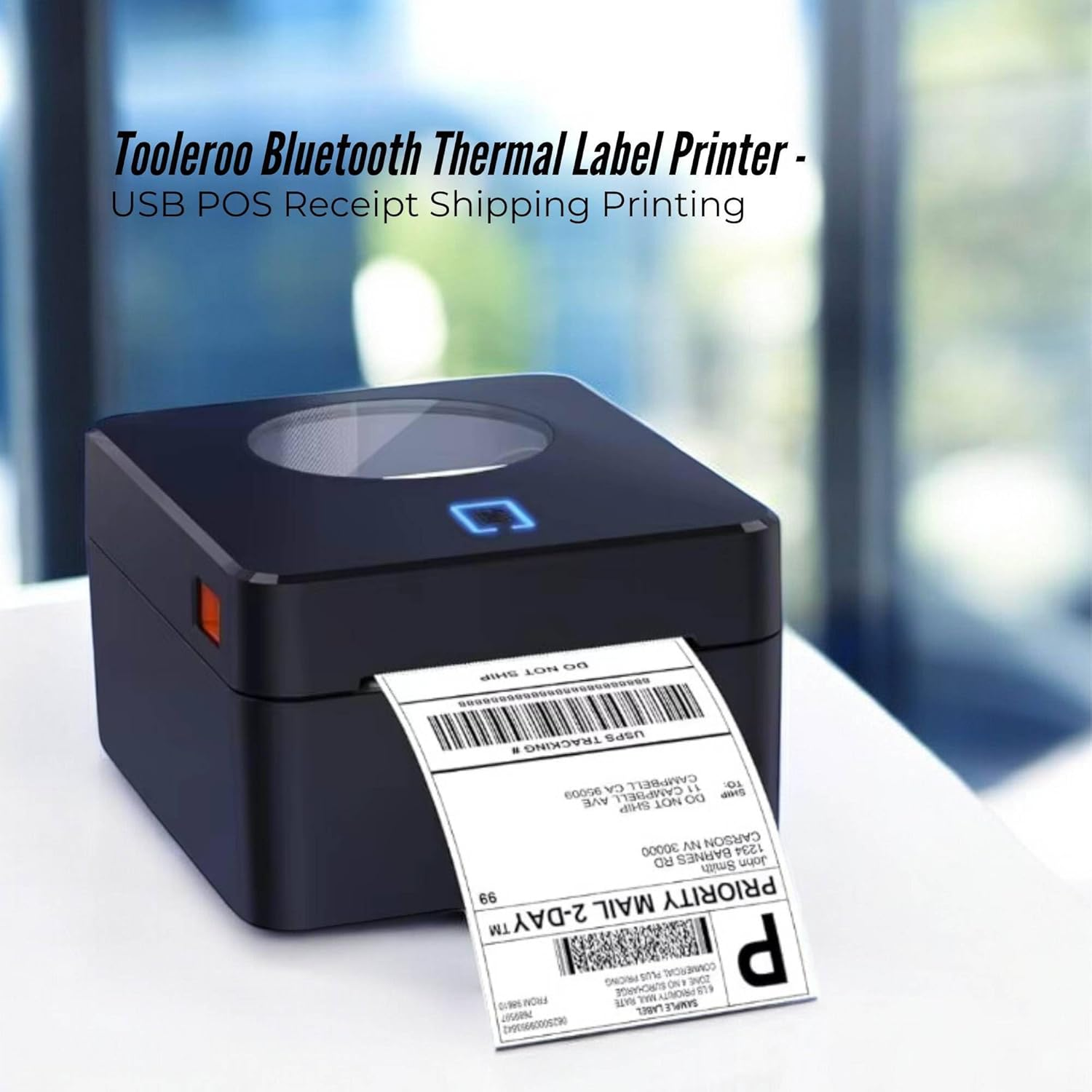 Tooleroo Bluetooth Thermal Label Printer - USB POS Receipt Shipping Printing image number 5