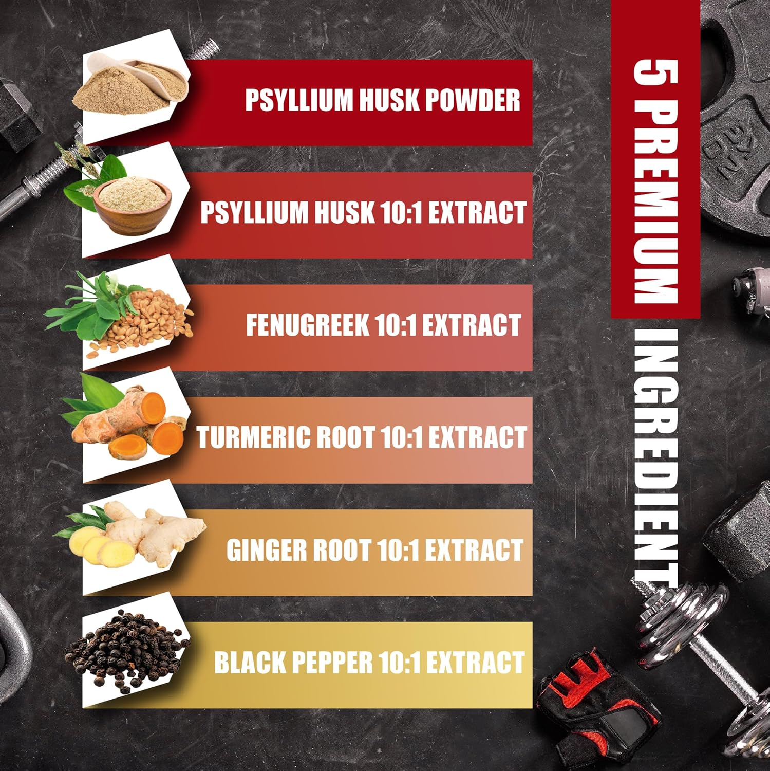 Premium Psyllium Husk Capsules 2850Mg - Enhanced with Fenugreek, Turmeric Root, Ginger Root - 120 Capsules for 2 Month Supply image number 3