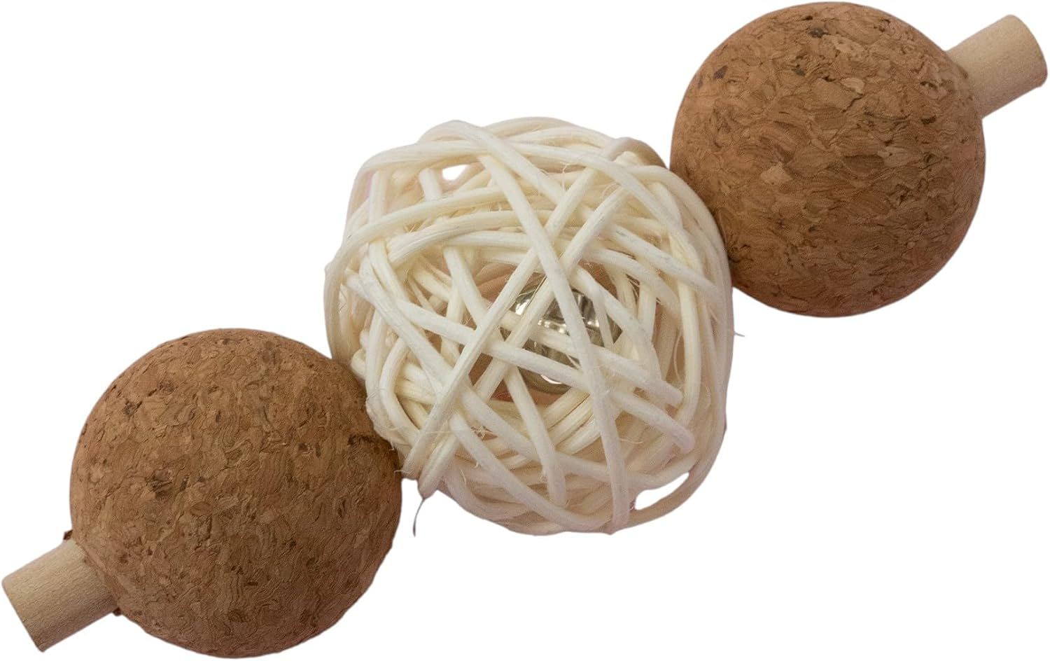 Dan & Sam Rattan Ball Trio Stick Cat Toy - Interactive Play, Durable Rattan Balls, Safe Non-Toxic Materials - Ideal for Indoor Exercise & Active Cats