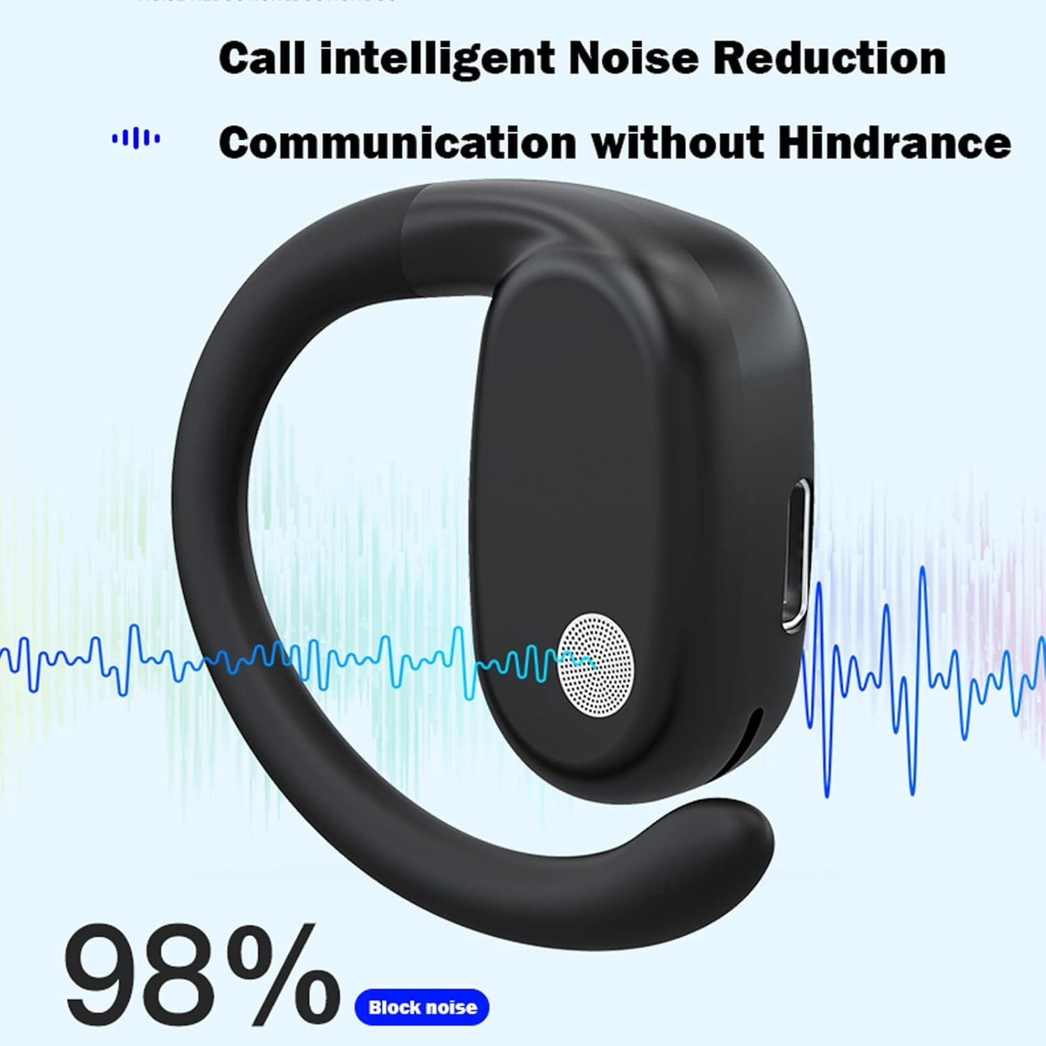 Xmenha-Zxy-Wmy-Yj76-Schwarz Bone Conduction Wireless Open Ear Headphones Bluetooth Single Earbud Black image number 6