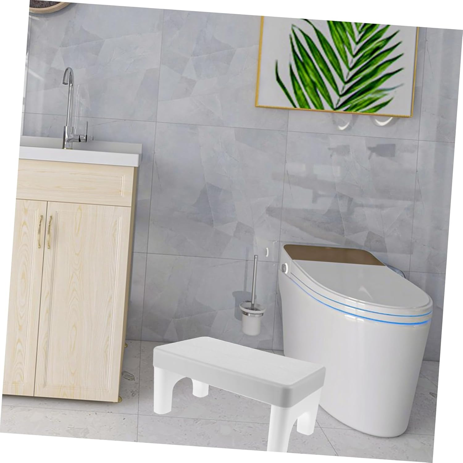 EXAOMBLE Bathroom Stool Step Stool for Boys and Girls Adults Foot Toilet Cubicle Legs Easy to Carry Space-Saving