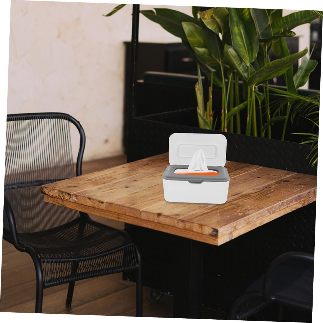 Bestonzon Refillable Wipe Dispenser and Reusable Baby Wipe Holder Lid for Home and Travel Gray 2Pcs Storage Box for Wet and Dry image number 2