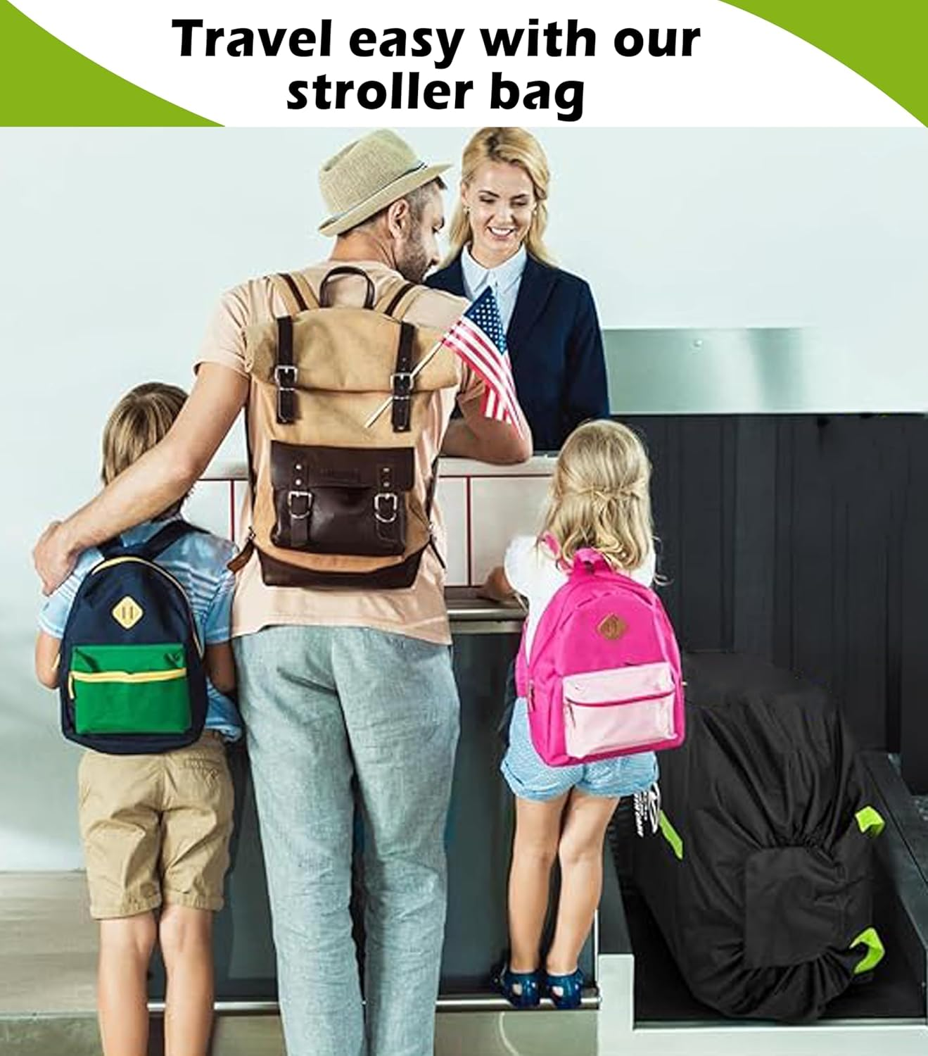 Bestbless Stroller Travel Bag, Portable Pram Bag for Airplane, Car Seat Travel Bag, Large Pushchair Cover with Shoulder Strap, Waterproof Gate Check Bag for Infant Strollers image number 5