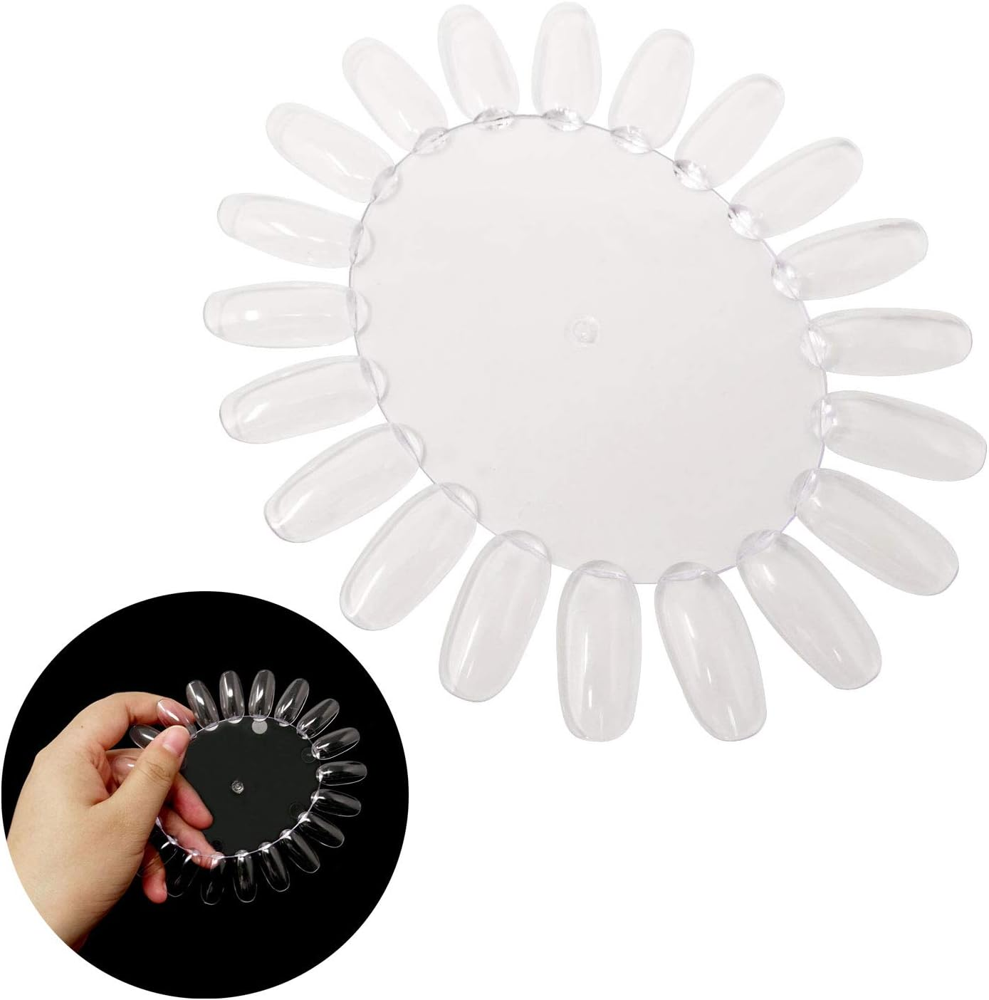 Honbay 20PCS Plastic 20 Tips False Nail Swatches Wheels Nail Art Color Polish Display Wheel for Manicure image number 2