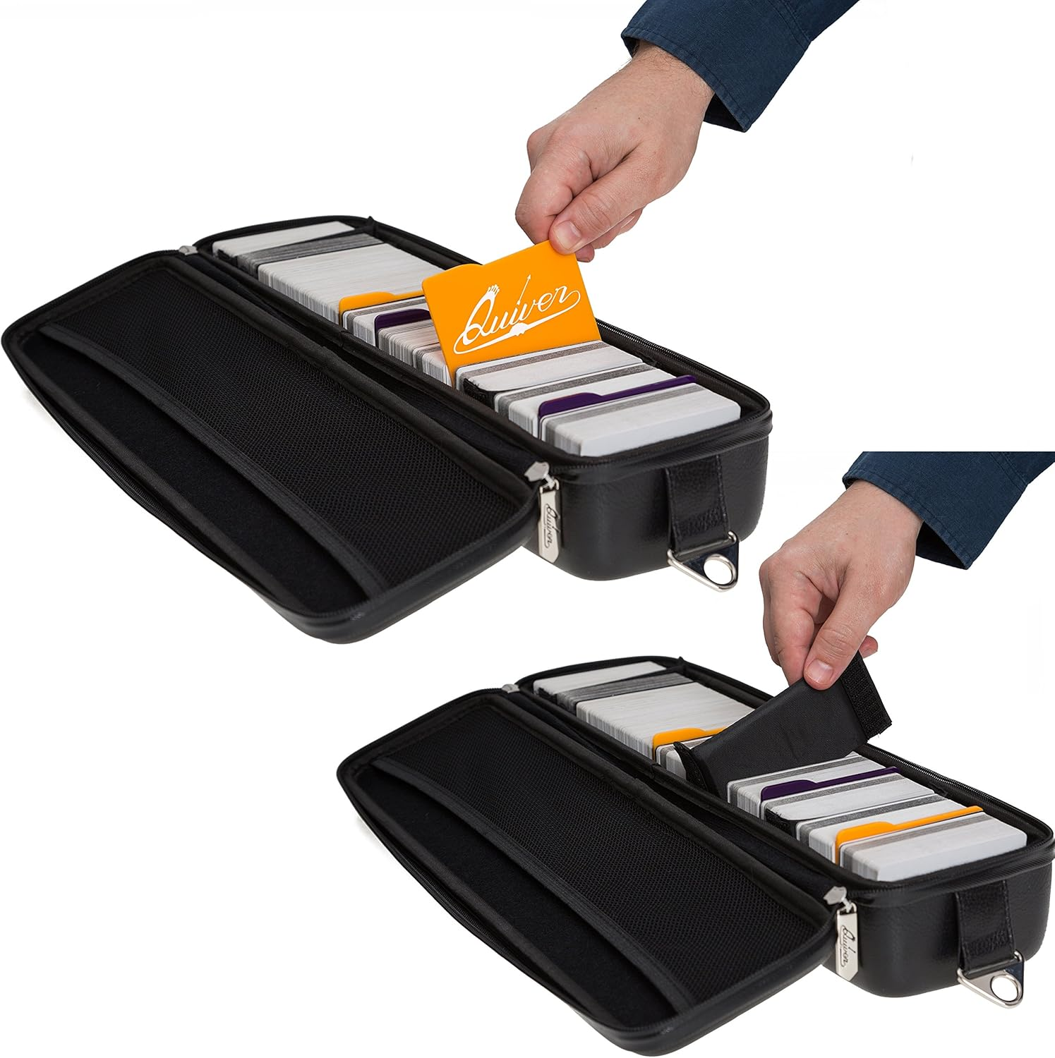 Quiver Time Orange and Purple Card Dividers & Separators Set, 7 Pieces, Add-Ons for Extra Organization of the Quiver Card Carrying Cases, Ideal for Tabletop Gaming, Trading Cards, Figures, and More image number 6