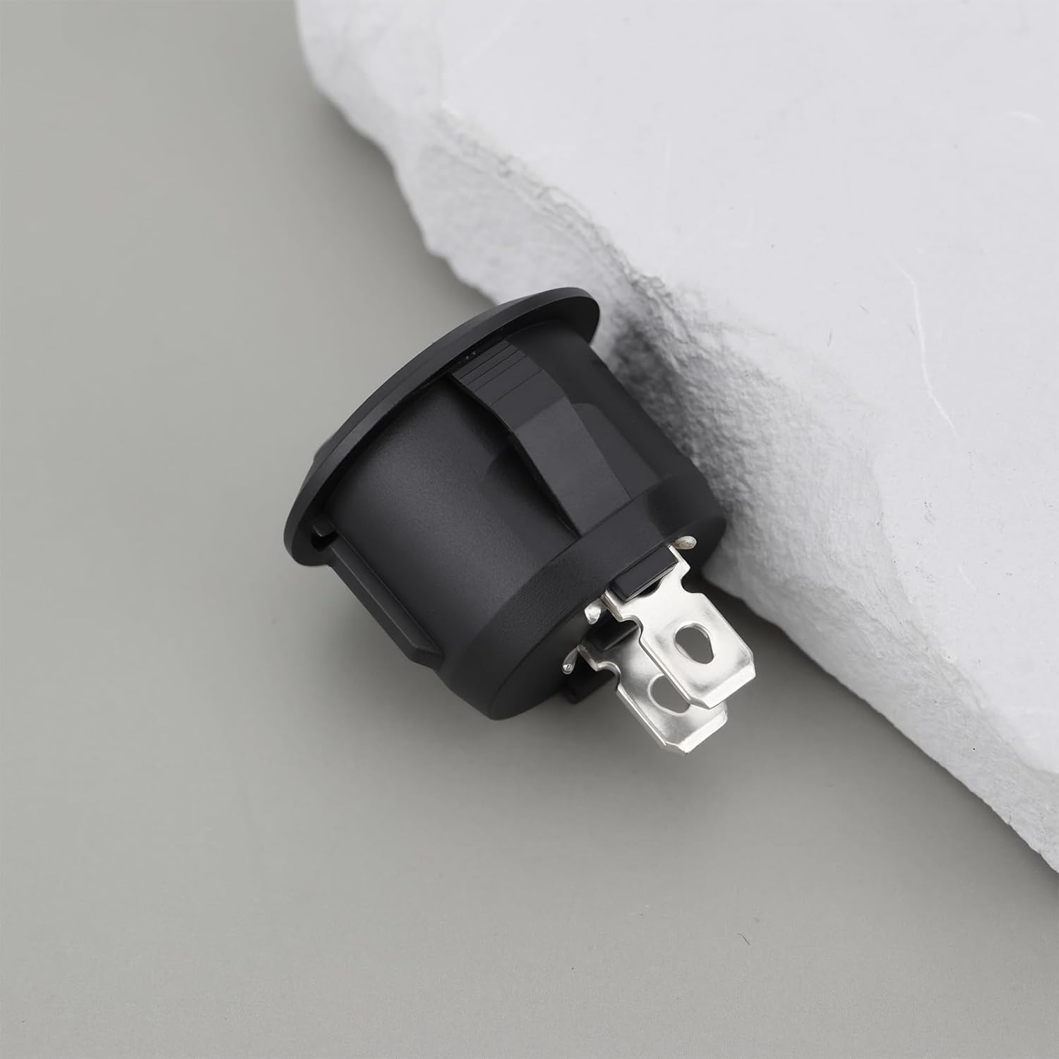 5Pcs On/Off Rocker Switch Single Pole Non-Illuminated 12V DC 10A, 4.8Mm Terminals 20Mm Panel Mount