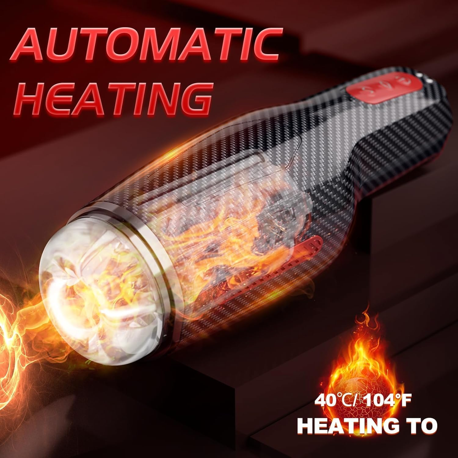 Hephix Sucking Masturbator Sex Toys for Men &ndash; New Carbon Fiber Automatic Masturbators Cup with 10 Vibration Modes & 5 Twisting Sucking & Heating Mode, Penis Pump Stroker 3D Realistic Textured for Men with 1 More Lubricating Oil image number 1