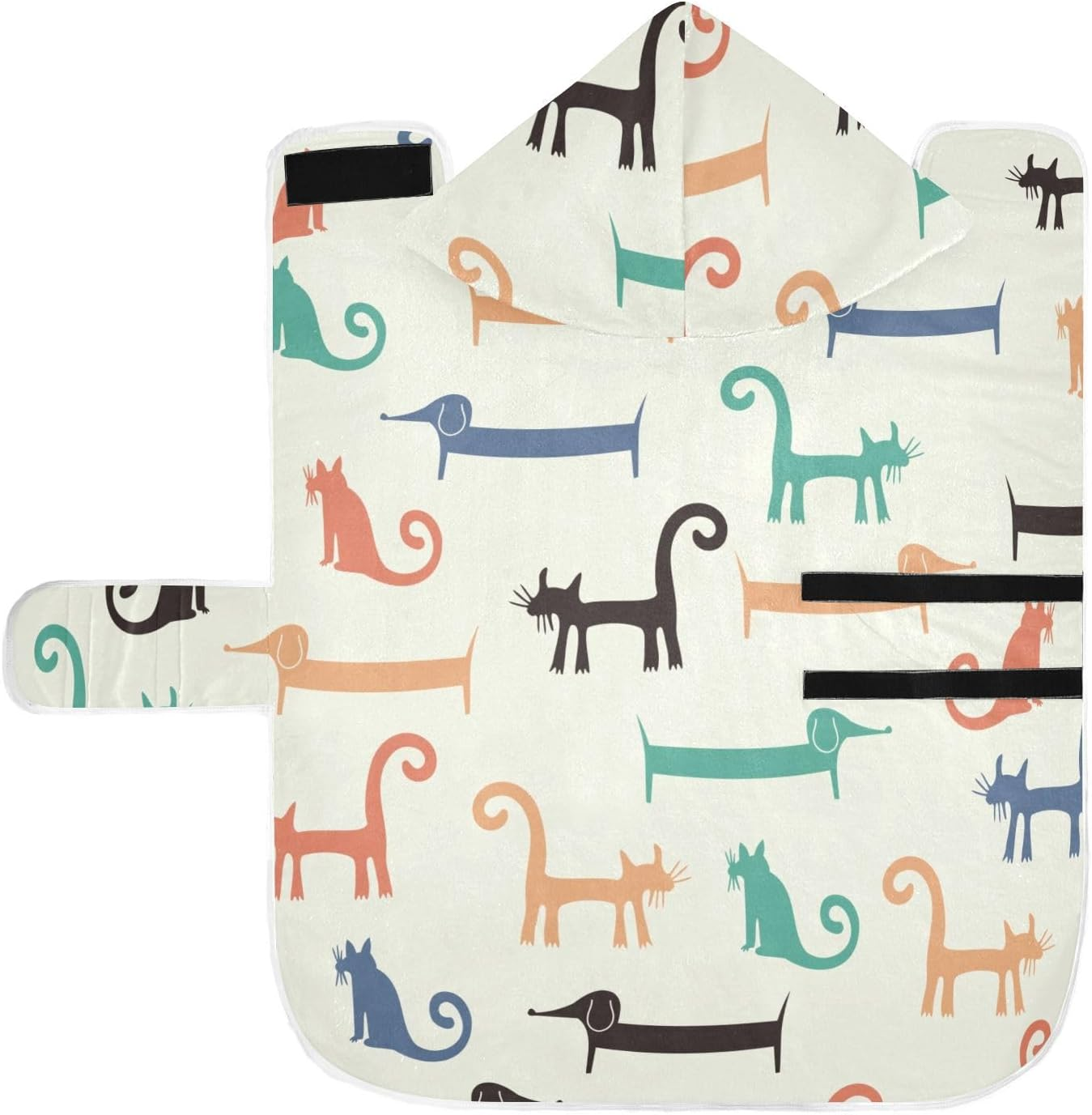 AIXIWAWA Cat Dachshund Pet Bathrobe Towels with Adjustable Collar & Waist, Quick Absorbent Drying Coat for Cats and Dogs