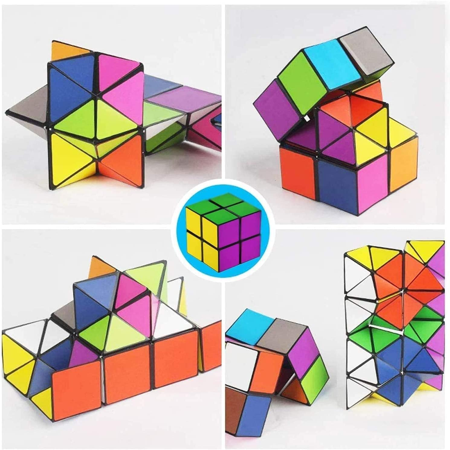 Star Cube Magic Cube 2 in 1 Set, Classic Yoshimoto Cube Infinity Magic 3D Puzzle Cubes, 6 Shapes Brain Development Puzzle Games for Children and Adults image number 1