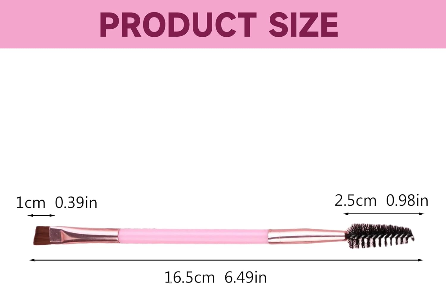 Hzqzaoan Duo Eyebrow Brush Spoolie Brush Angled Brow Brush Eyelash Brush - 5 Piece Set Pink Makeup Tools,Professional Eye Makeup Brush Kit image number 3