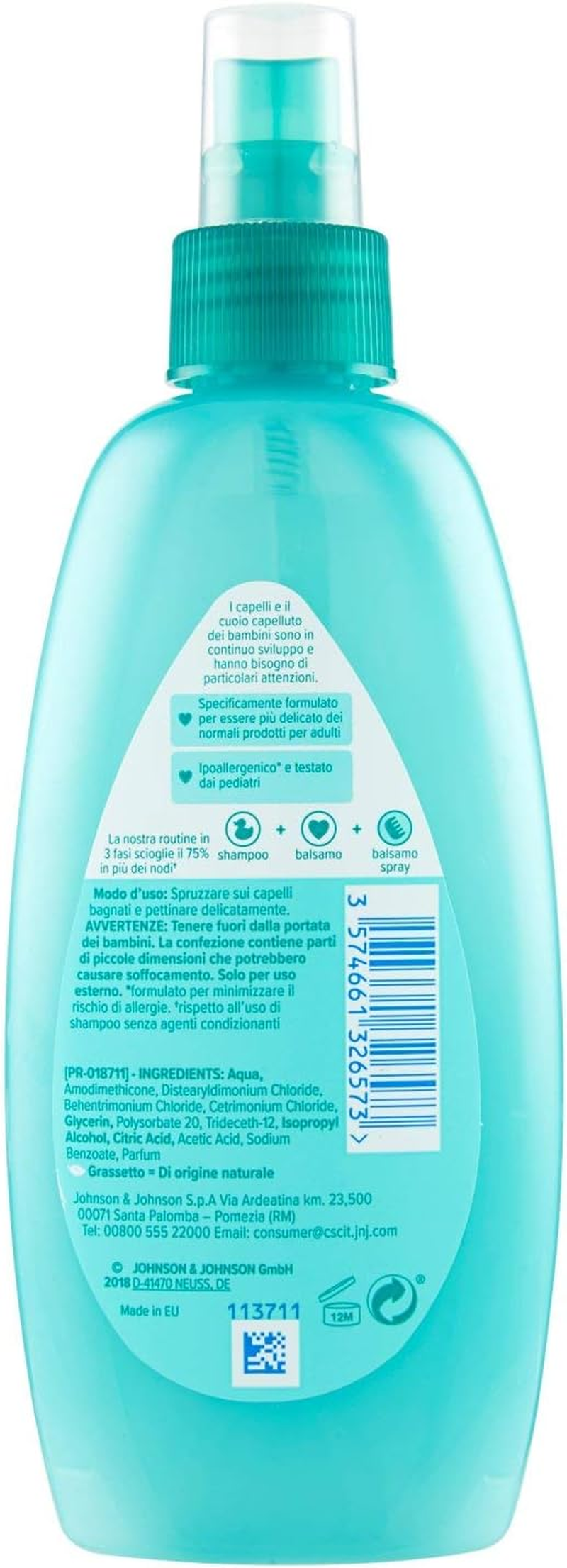 JOHNSON'S Baby, Kids Spray No More Knots, Detangles, No More Tears, Even for Long or Curly Hair, 200Ml image number 1