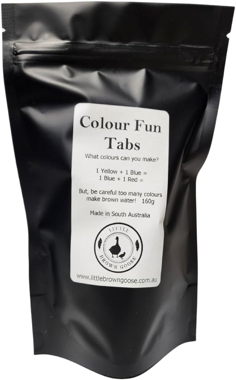 Little Brown Goose Colour Fun Bath Tabs 160G. Our Vibrant Bath Tabs Offer a Visually Stimulating Experience, like Bath Bombs.