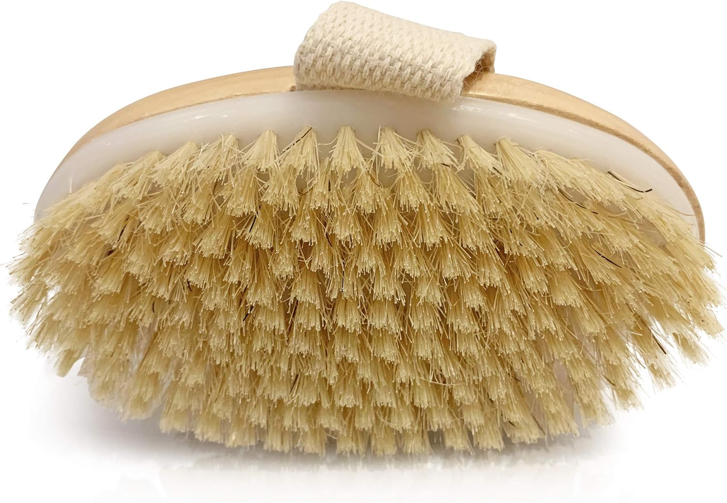 Wet and Dry Body Brush Exfoliator - Medium Soft Natural Bristle - Exfoliates Dead Skin - Slows Aging - Reduces Cellulite - Stimulates Lymph and Blood Flow and Increases Energy