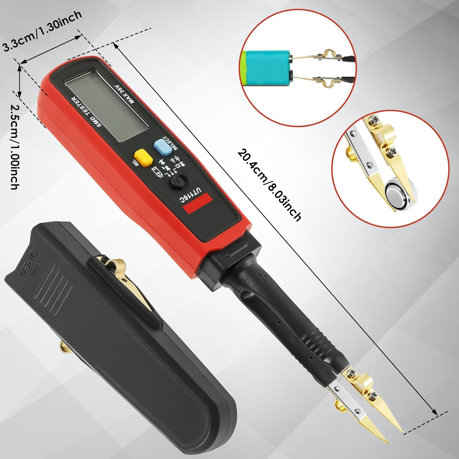 Draw Fuse Tester Multifunctional Fuse Monitor Battery Powered Circuit Tester Reusable Automotive Car Circuit Testing Tools for Car Boat Caravan(Red and Gray)