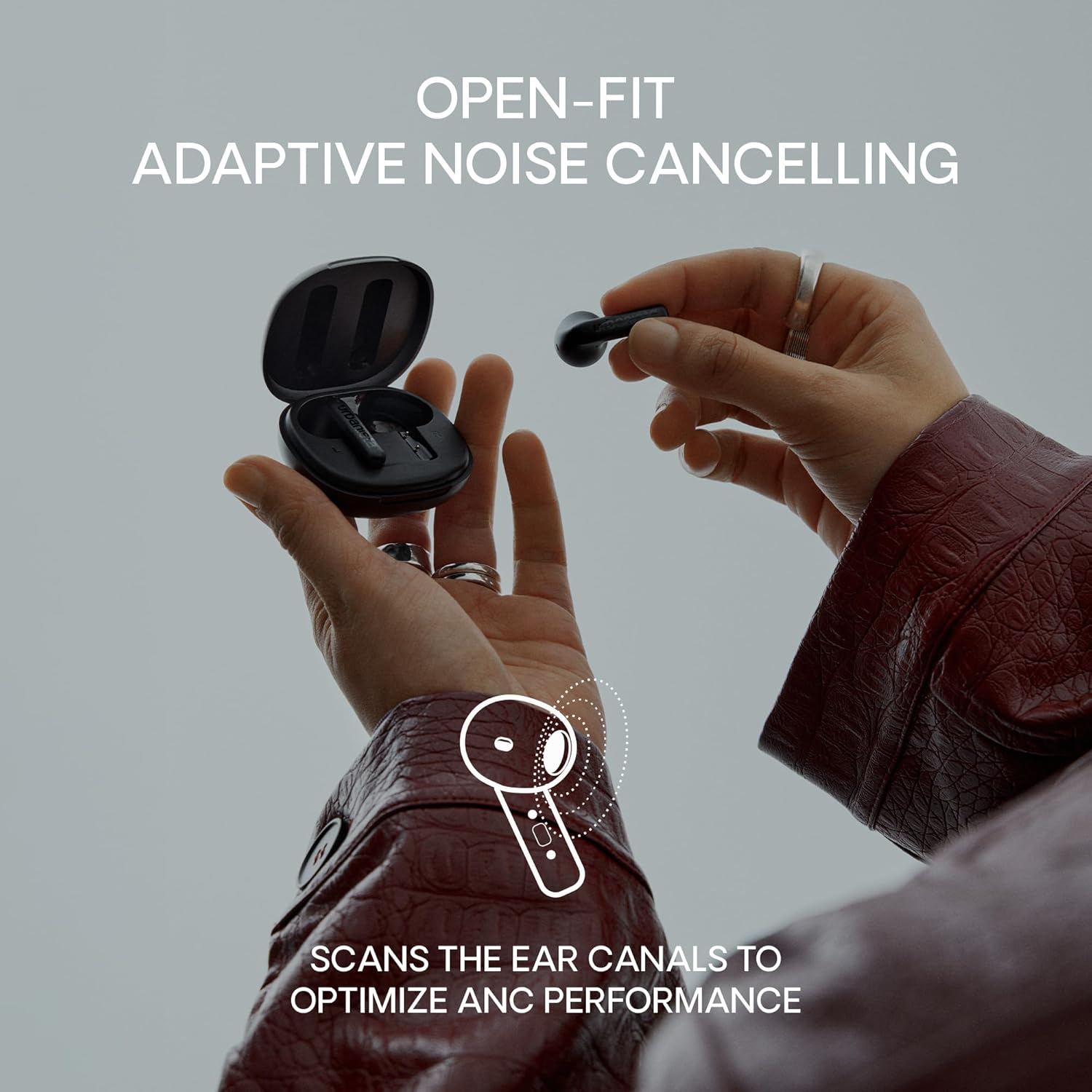 Urbanista Santa Monica Open Fit True Wireless with ANC, 24H Pay, Adaptive EQ, Crystal-Clear Calls, Touch Controls, Advanced Wind-Noise Reduction, Cloud White image number 3