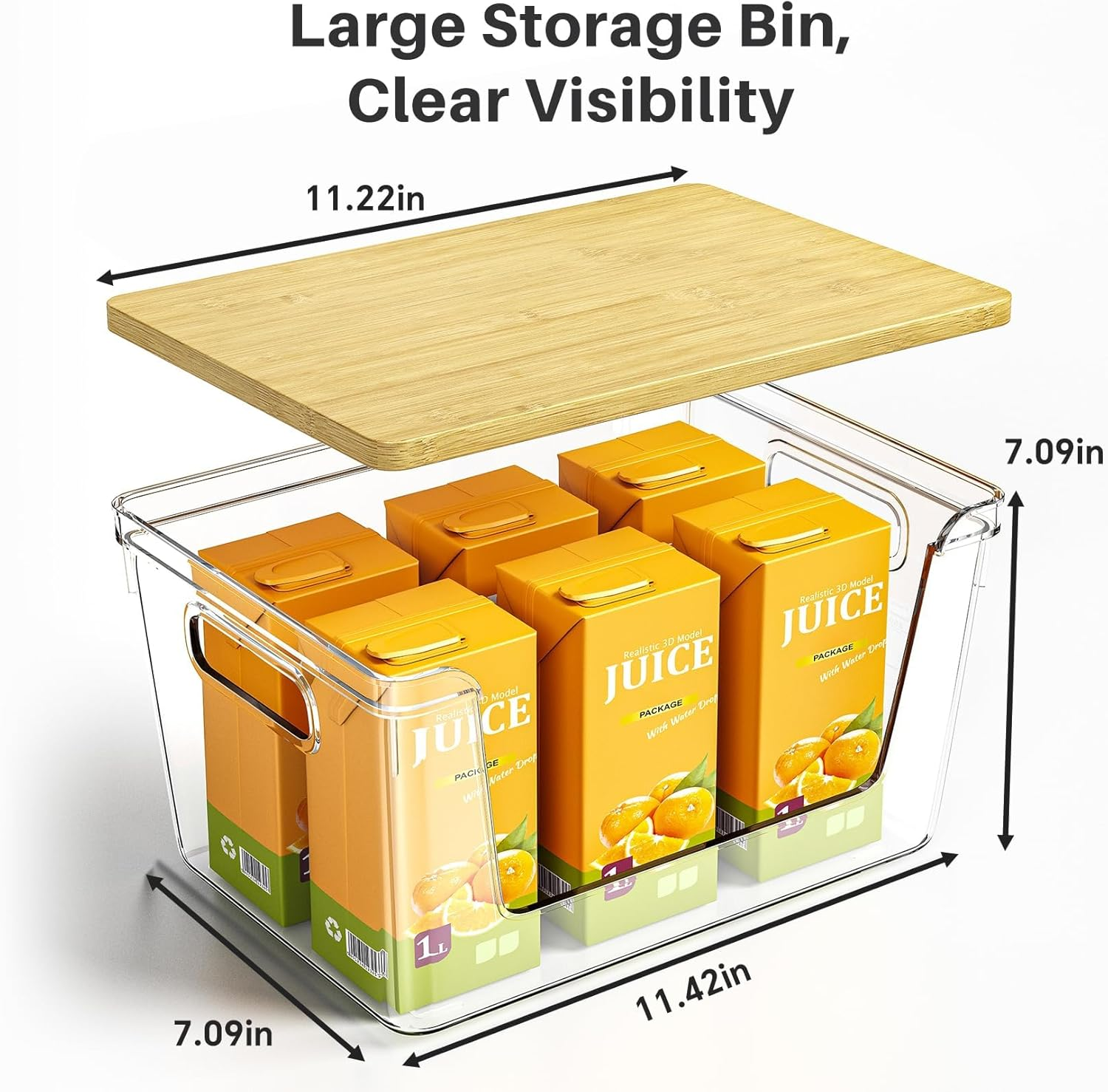 2 Set Pantry Organizer and Stackable Storage Kitchen,Sturdy and Durable Storage Basket for Potato, Onion, Garlic, Fruit, Vegetable, Produce, Clear Plastic Storage with Lid&Handle image number 3