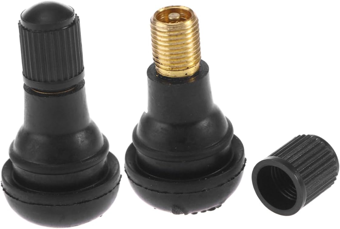 Vaguelly Black Rubber Snap-In Tyre Stems 8Pcs Tr-412 Valve Stems for Car and Truck Tires, Sturdy Tire Valve Replacement for Automotive Wheels image number 1