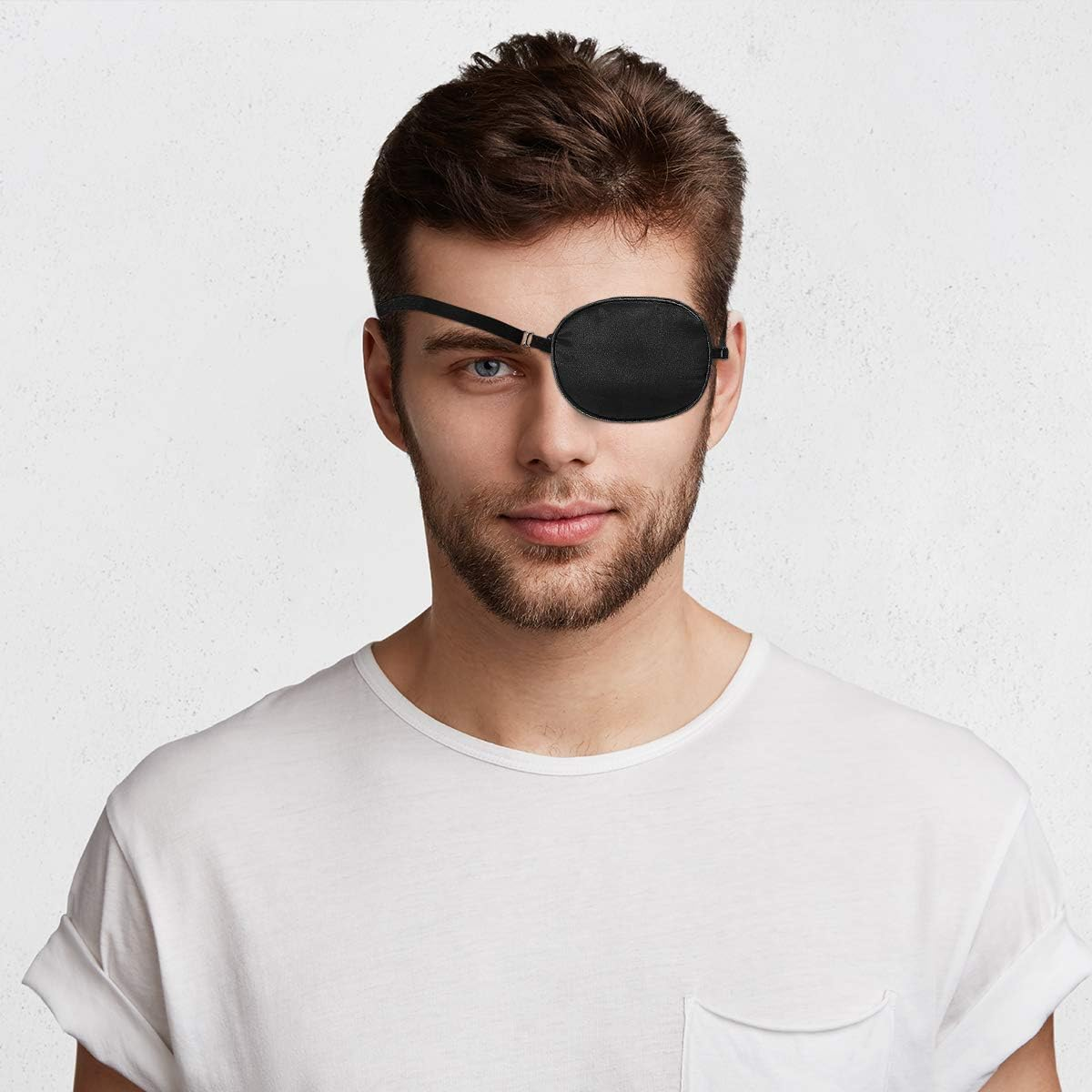 ROSENICE Eye Patch 2 Pieces Silk Elastic Eye Patches Lazy Eye Patches for Adults Lazy Eye Amblyopia Strabismus image number 2