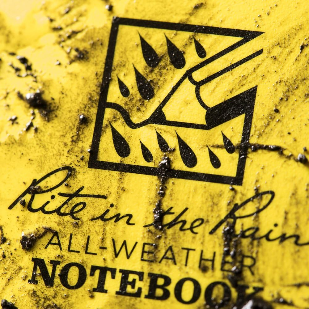 Rite in the Rain Weatherproof Side Spiral Notebook, 4.625" X 7", Yellow Cover, Field Pattern (No. 353) image number 2