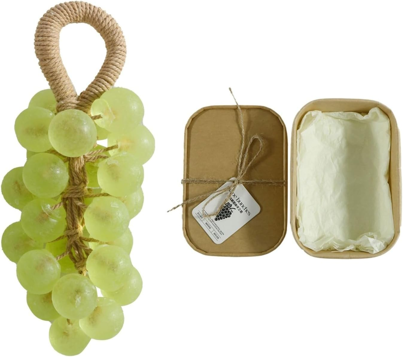 Handmade Crystal Grape Soap on a Rope, Moisturizing Essential Oil Soap for Hand, Face & Body, Decorative for Women & Men, Long Lasting Fragrance Gift (B)