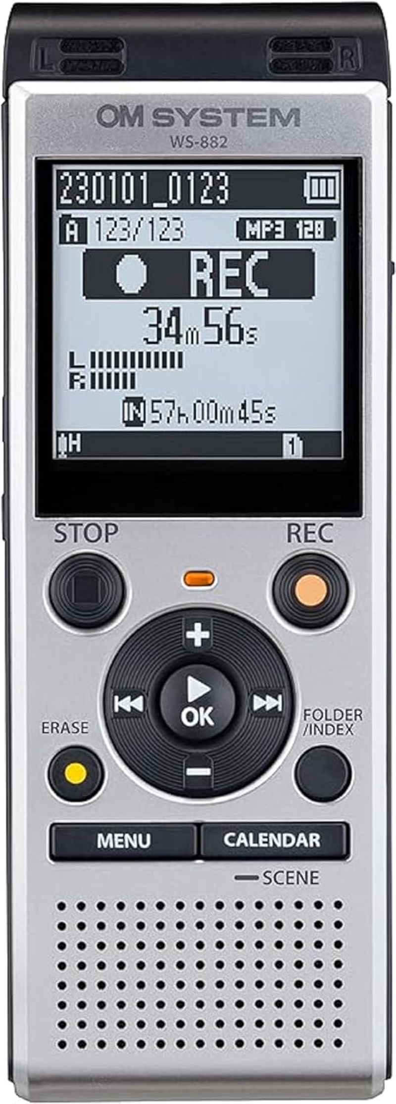 OM SYSTEM Olympus WS-882 Digital Voice Recorder, with Linear PCM/MP3 Recording Formats, USB Direct, 4Gb Playback Speed and Volume Adjust, File Index, Erase Selected Files image number 3