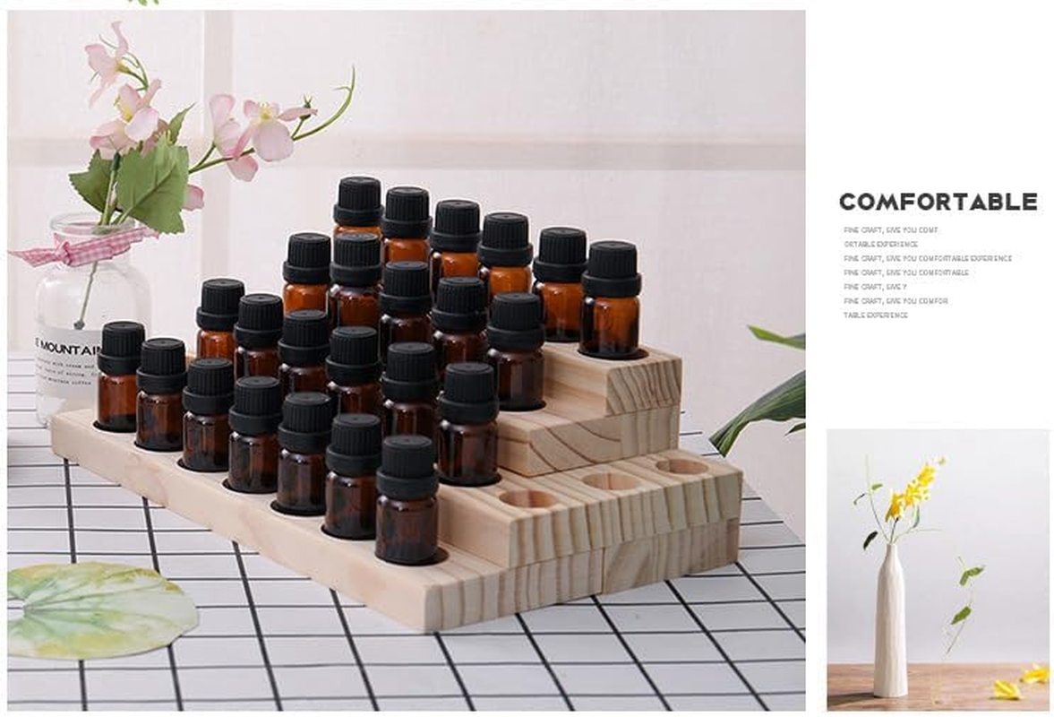 Xixibuy Wooden Essential Oil Kit - Storage Organizer and Travel Display for 30 Bottles with Oil Opener, Stickers, Perfume Test Paper - 2 image number 5