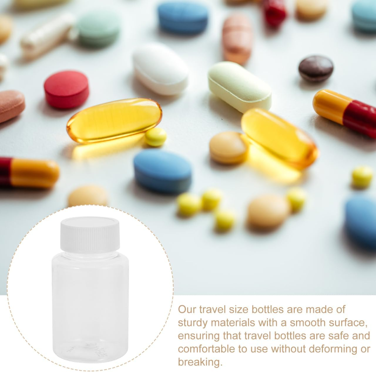 Iplusmile 12Pcs Plastic Pill Bottles, 100Ml Empty Medicine Bottles with Caps, Small Clear Reagent Bottle Chemical Containers for Liquid Powder Medicine image number 1