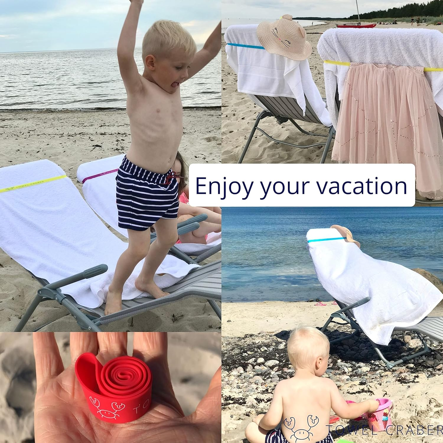 Towel Bands (6 Pack), Made of Sun-Resistant Silicone, a Great Alternative for Beach Towel Clips. Cruise Essentials, Cruise Accessories Must Haves - Pink, Orange, Yellow, Green, Blue, Purple image number 4