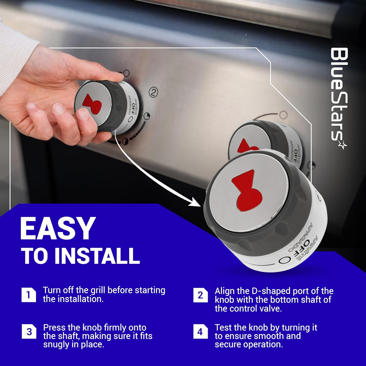 Bluestars [Updated] 91538 Lighted Control Knobs Assembly - Pack of 2 Grill Knobs for Weber Summit 400/600 Grills Manufactured in 2012 Years and Later - Fit E-470/670 S-460/470/660/670 and More