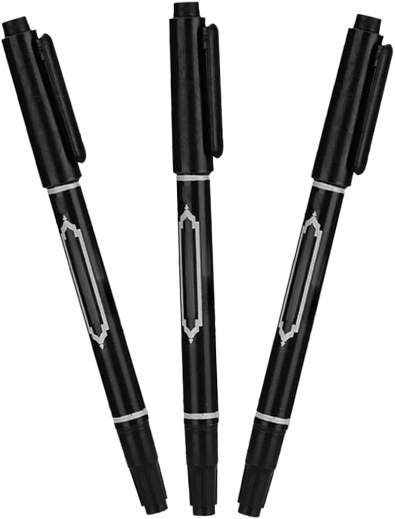 Tattoo Marker Pen 3PCS Waterproof Skin Marking Pencil Fine Point Body Ink Pen Double Head Tattoo Marker Pen - Easy to Color - Black image number 5