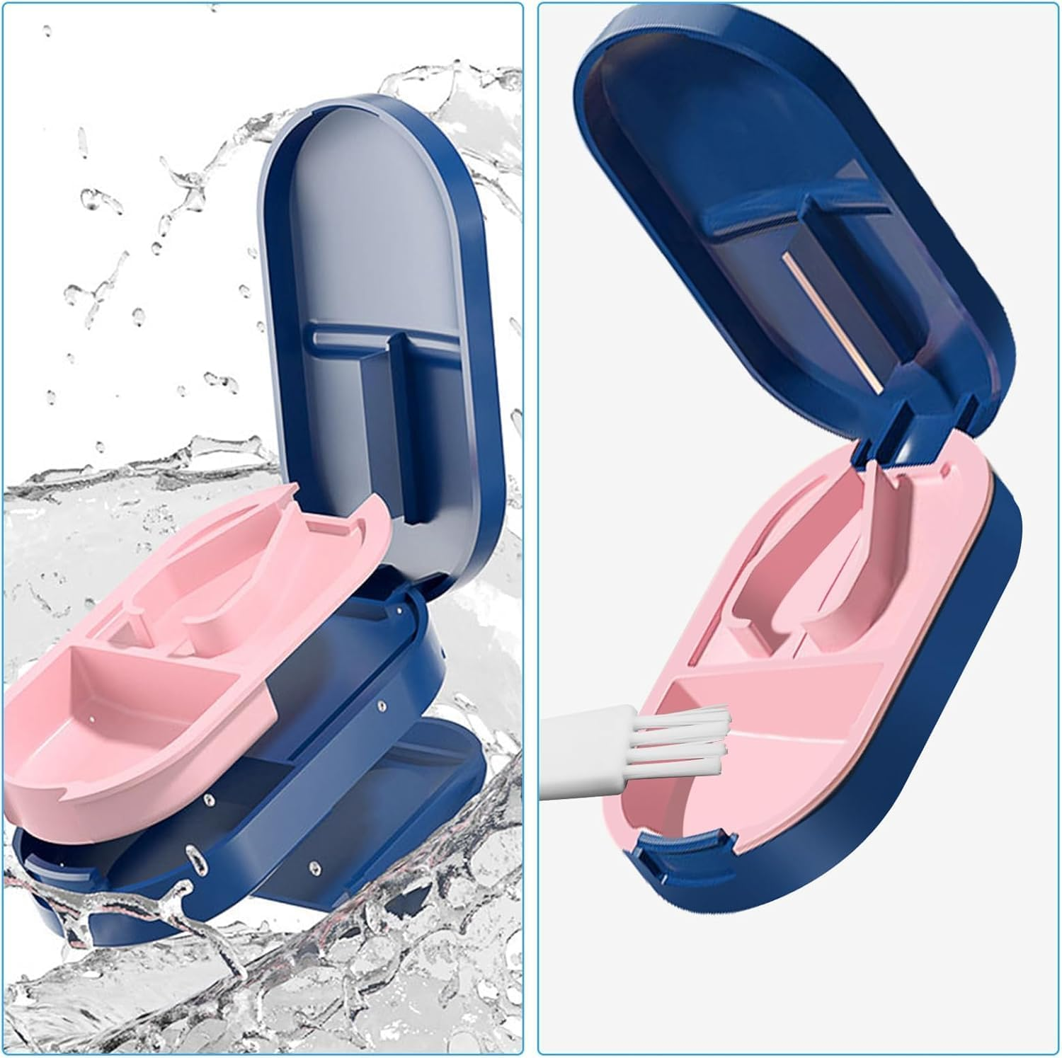 Pill Cutter for All Tablets, Small Tablet Cutter, Portable Pretty Pill Splitter, 2-In-1 Pill Splitter & Storage Compartment, Crusher for Tablets, Medication, Vitamins - Blue image number 5