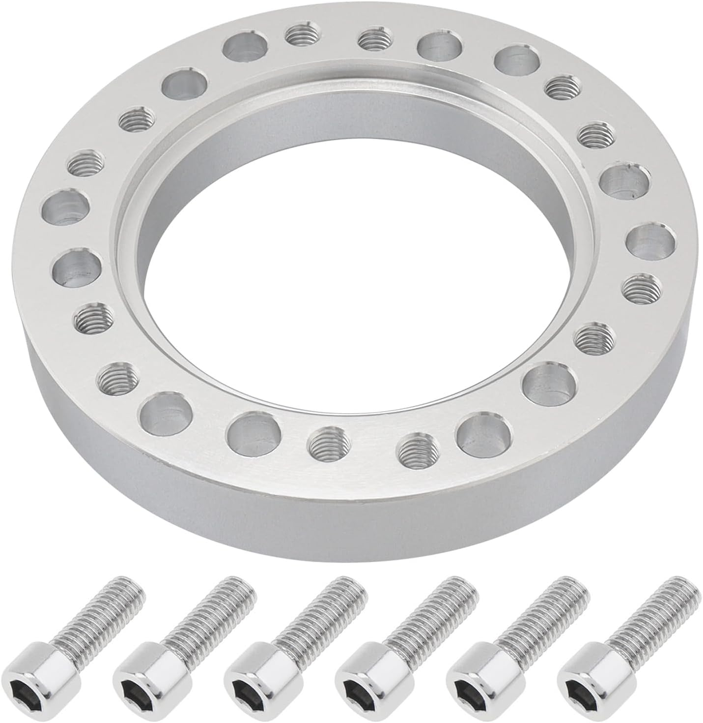 0.5" Steering Wheel Hub Adapter Conversion Spacer, Black Aluminium Alloy 12Mm Steering Wheel Hub PCD Adapter Spacer for Momo for Nardi for OMP for Sparco