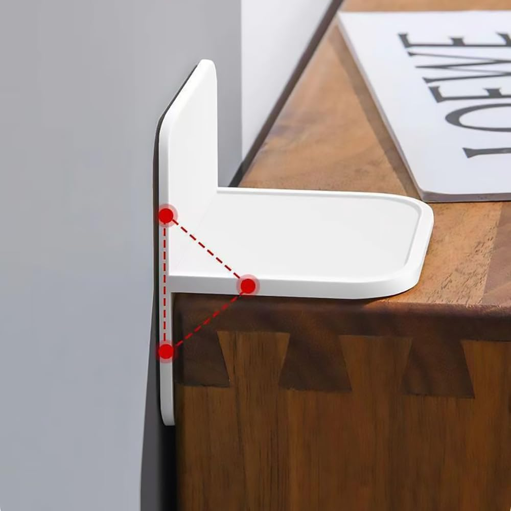 Furniture Anchors for Baby Proofing anti Tip Furniture Anchors Furniture Wall Anchor Secure Bookshelf Dresser Shelf Cabinet to Wall for Child Safety - Removable,No Screw 4 Pcs image number 4
