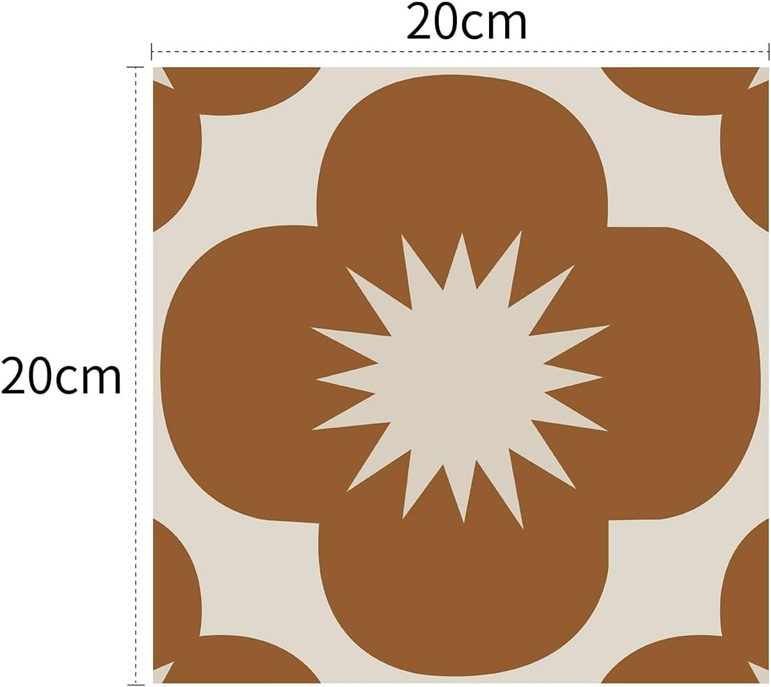 Alwayspon Orange Tile Stickers Self Adhesive Wall Tile Stickers Splash Guard Vinyl Stickers Set of 10 20X20Cm image number 7