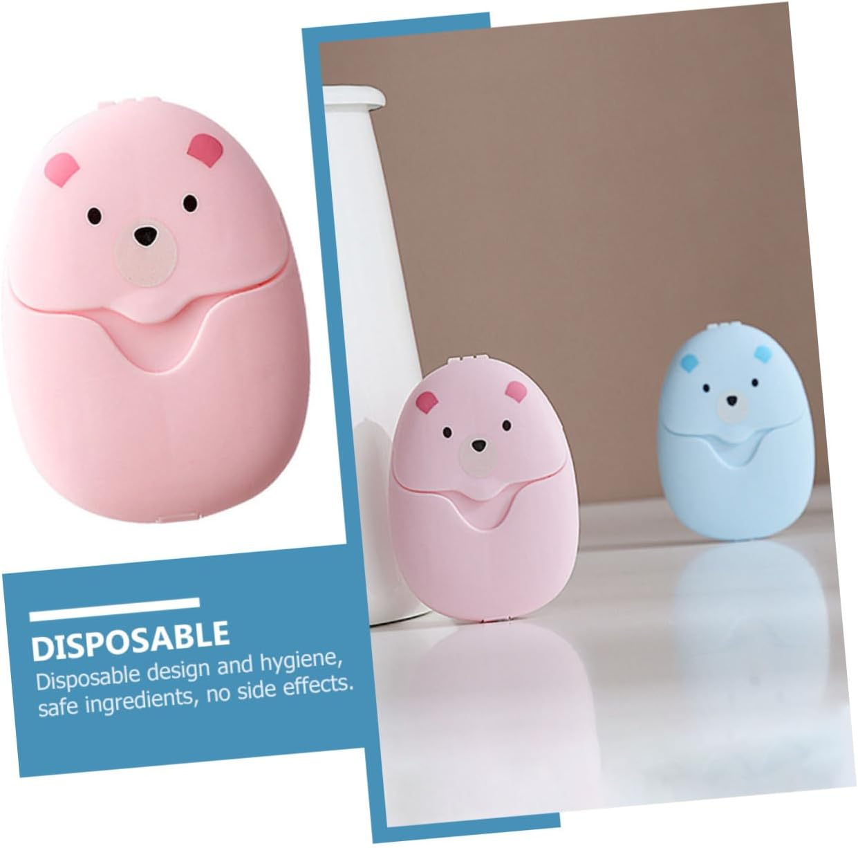 Kisangel Natural Soap Flakes Gentle Moisturizing Disposable Soap Papers for Travel Camping Hiking image number 1