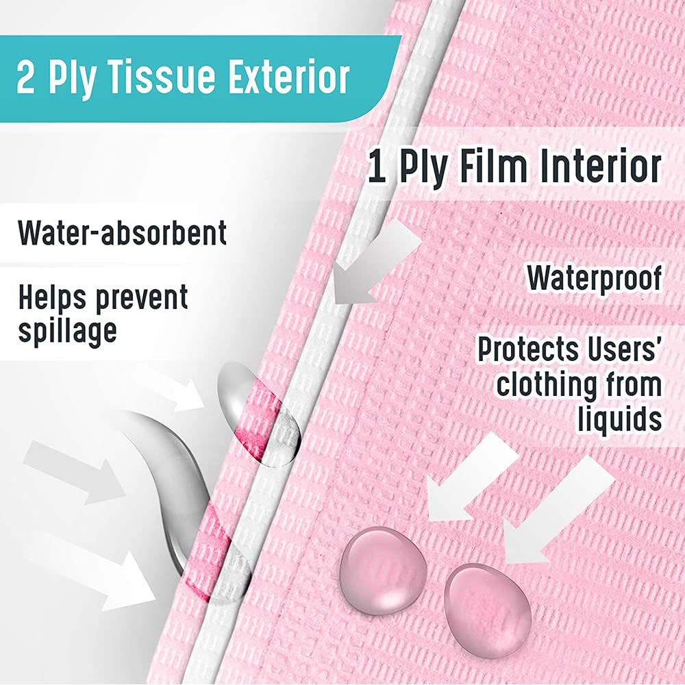 125Pcs Pink Pads Disposable Waterproof Medical Paper Dentist Oral Bib Dental Clean Pad image number 4