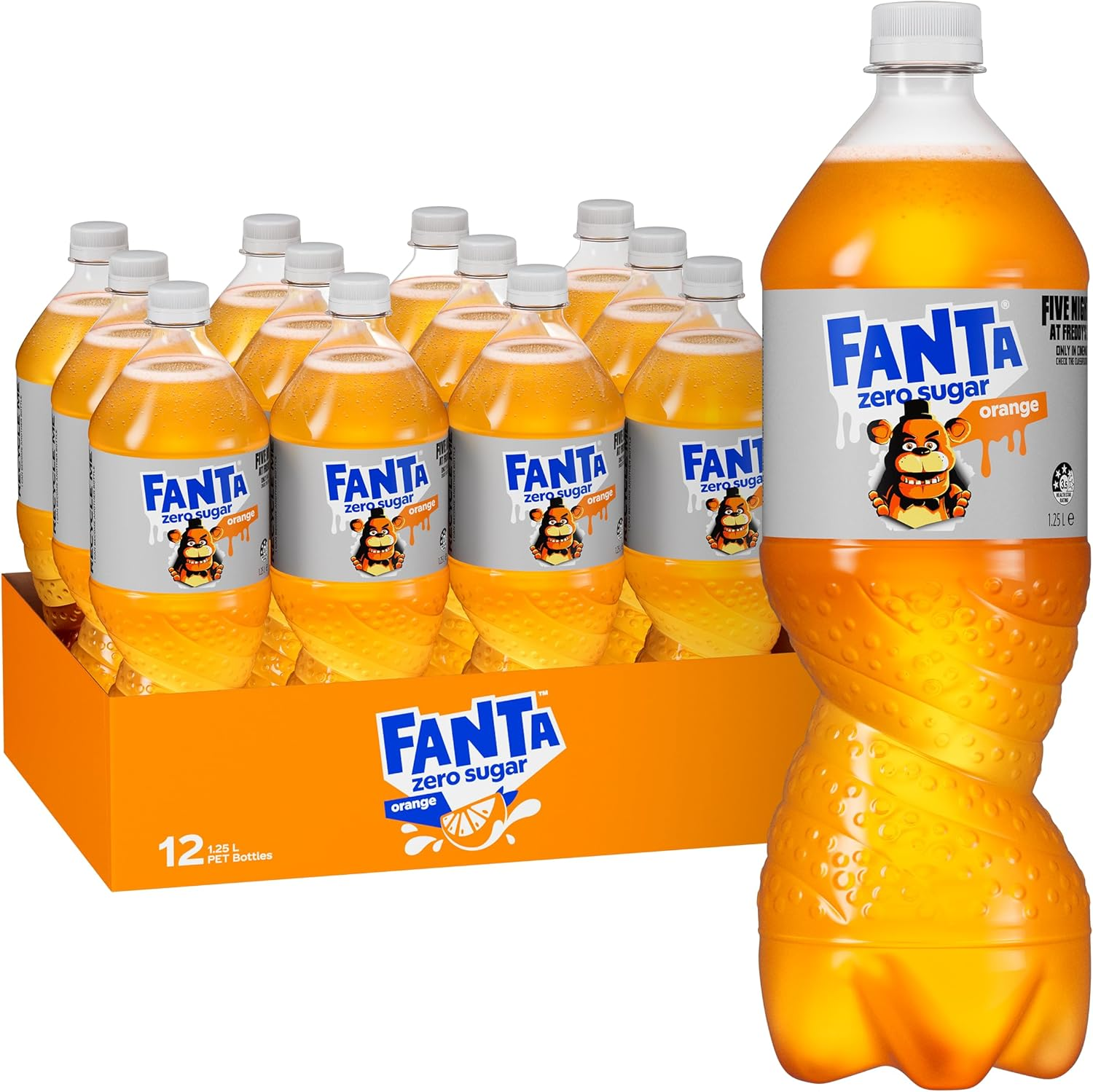 Fanta Orange Zero Sugar Soft Drink Multipack Bottles 12 X 1.25L