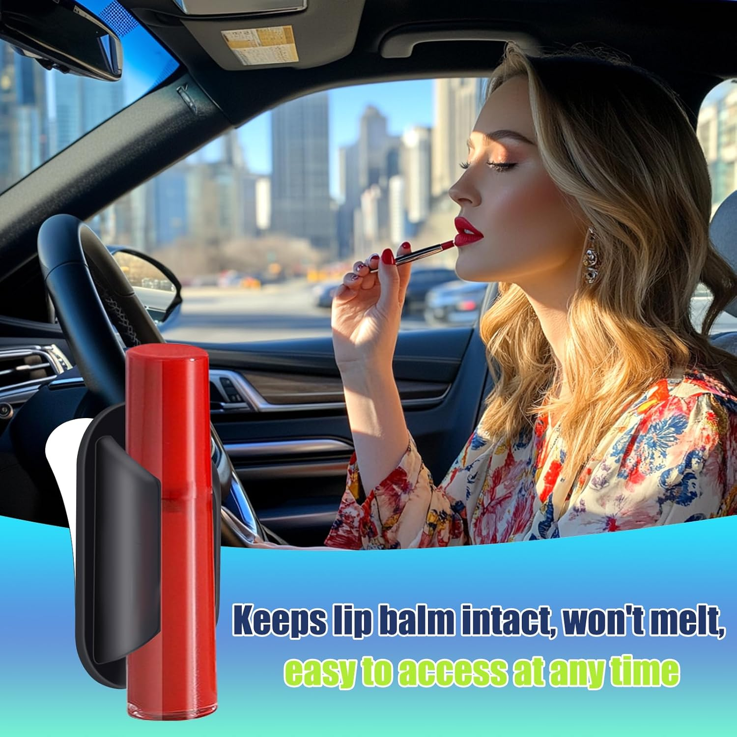 Vodolo Car Lip Balm Holder No Melt,2Pcs Car Lip Balm Holder,Car Accessories for Women Interior,Suitable for Most Vehicles image number 4