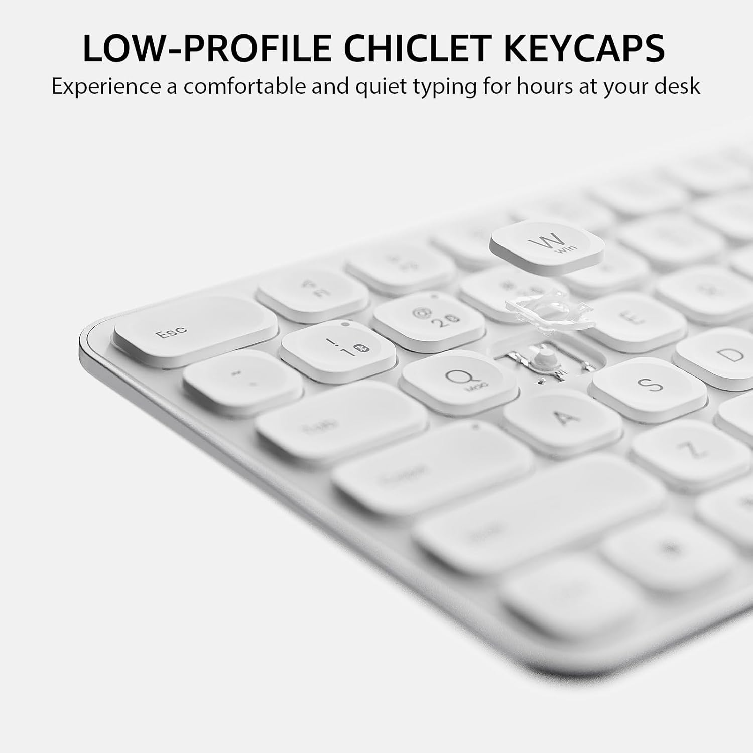 Rapoo E9550L Multi-Device Wireless Keyboard, Blade-Series E9550L 110-Key Ultra-Thin Keyboard, Support 4 Devices, Low-Profile, Quiet, USB-C, Rechargeable, Al-Alloy Frame, for Windows/Mac/Linux/Chrome image number 2